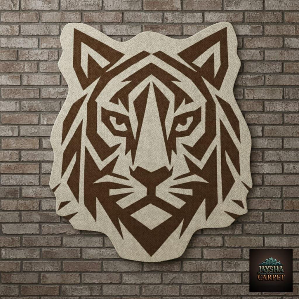Handmade Tiger Face Wool Rug 7x7 Feet | Large Tiger Head Shape Rugs 8x8 ...
