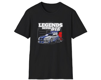 R34 Skyline T-Shirt | Legends Never Die Japanese Racing Tee | R34 shirt
