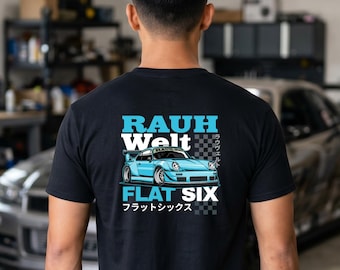 964 T-Shirt: Flat Six JDM Car Graphic Tee, RWB 911