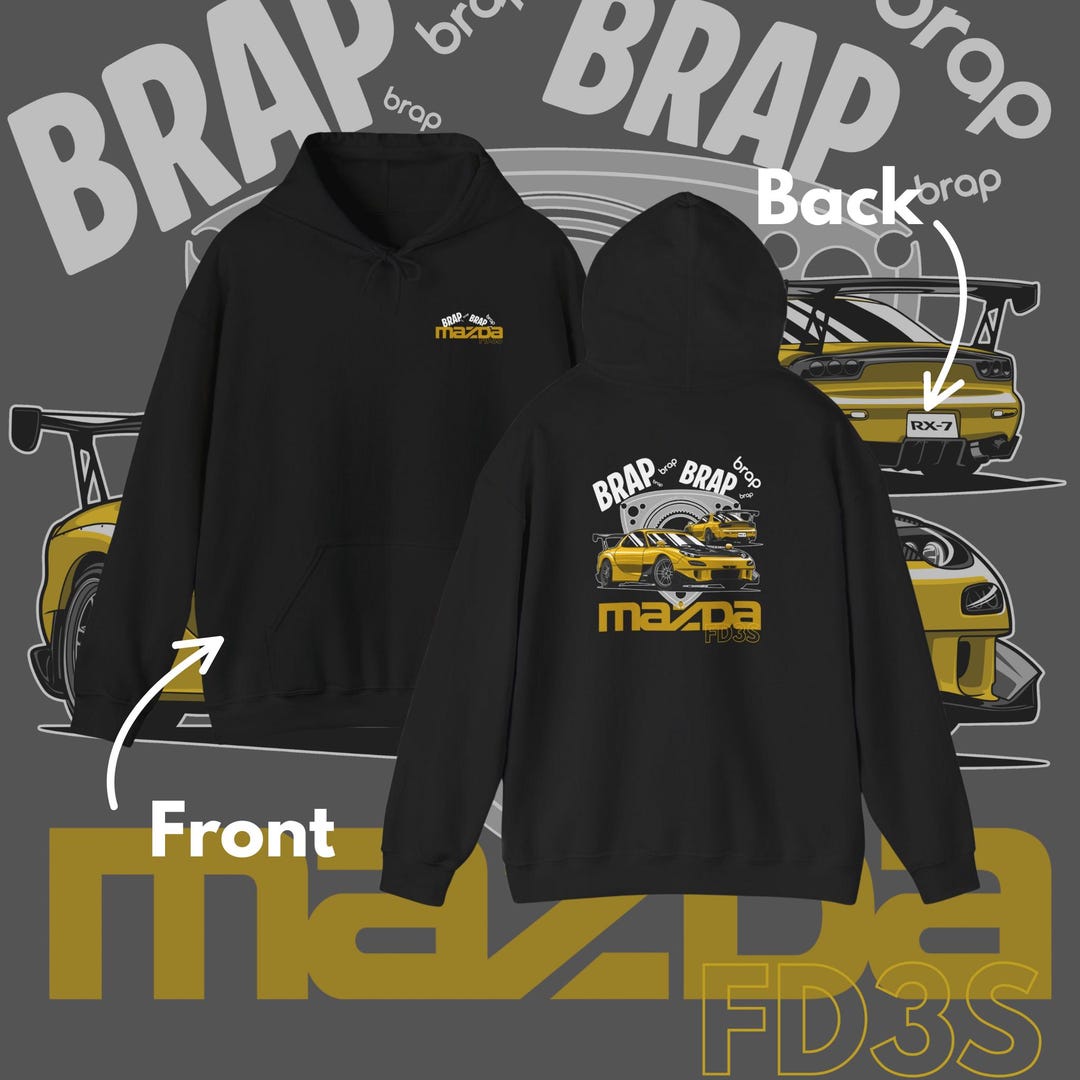 Brap Brap FD3S Hoodie: JDM Rotary Engine Pullover - Etsy