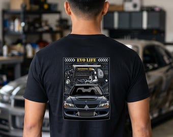 Evo Life T-Shirt • JDM Turbo Car Performance Engine Print Tee