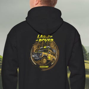 Land Rover Defender 110 Overlanding Hoodie | Äventyrspresent | Terräng 4x4 Hoodie | Expedition Defender Hoodie
