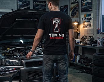 Piston Engine Shirt, Tuning Techniques Tee, Car Enthusiast Shirt, Mechanic T-Shirt, Automotive Streetwear, Engine Build Shirt