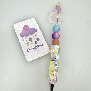 Multi- Color Beach Shells with moon topper Pen  ( extra long )