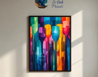 Watercolor Spatulas Print: Colorful Kitchen Wall Art (Digital Download)