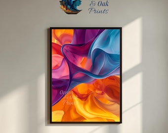 Vibrant Abstract Art Print: Maximalist Gradient Design (Digital Download)