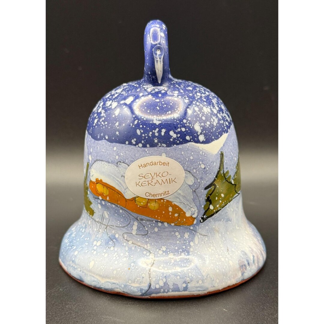 Seyko Hand-painted Seyko Keramik Bell – 4.25” Winter Scene, Made in Germany ...