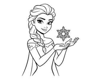Elsa Princesa de Invierno SVG PNG Diseño Digital para Máquinas de Corte Cricut y Silhouette
