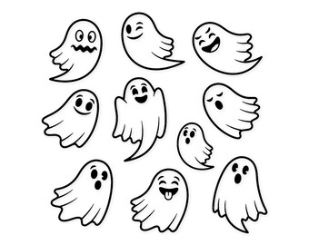 Gruselige Geister Svg Png: Schnittfertiges Digital Design für Cricut Silhouette
