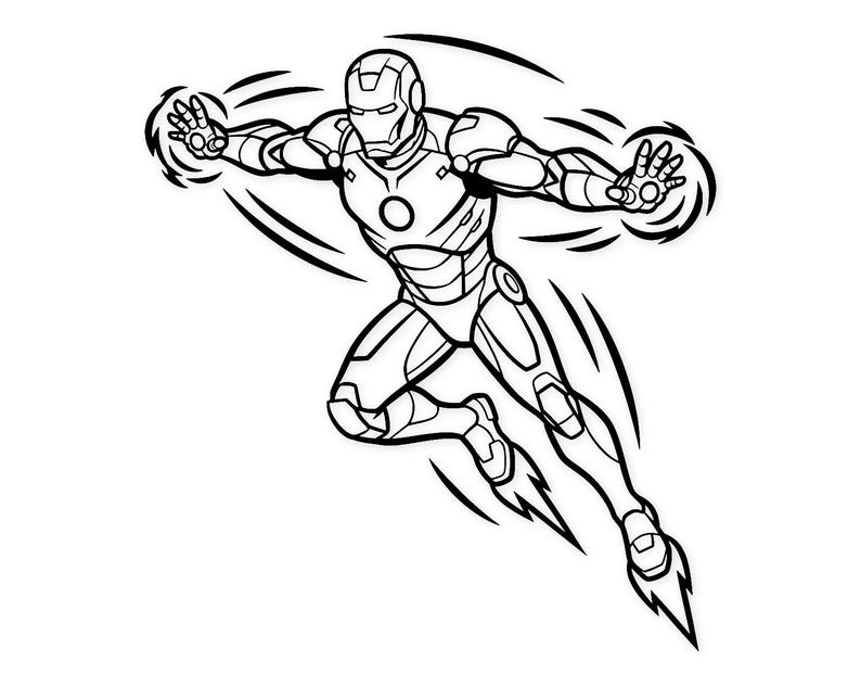 Flying Superhero SVG PNG: Bold Outline Digital Design for T-Shirts