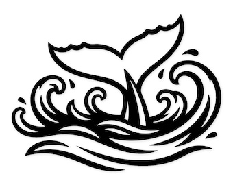 Whale Tail Splash Svg Png: Cut Ready Digital Design For Cricut Silhouette