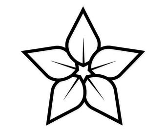Contorno de flor estrellada SVG PNG: Arte lineal limpio para proyectos de Cricut