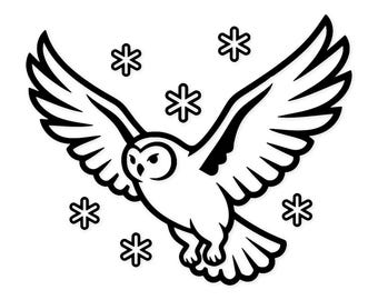 Sneeuwuil Svg Png: klaar voor digitaal ontwerp voor Cricut Silhouette