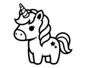 Unicornio bebé SVG PNG: Arte de línea limpia para manualidades
