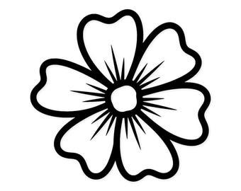 Contorno de flor SVG PNG: Diseño minimalista para corte con Cricut