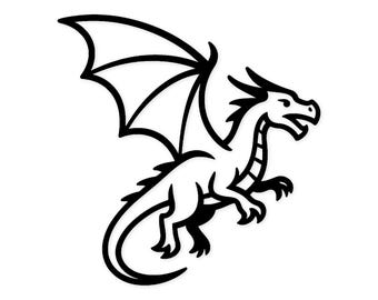 Flying Dragon Svg Png: Bold Line Art For Craft Projects