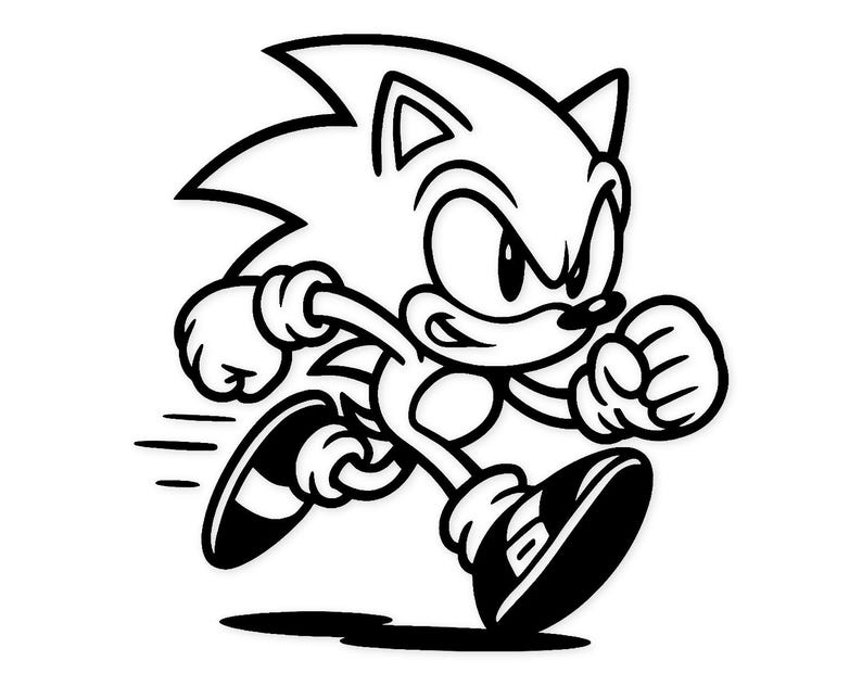 Sonic Running Svg Png: Bold Line Art for Cricut Projects - Etsy