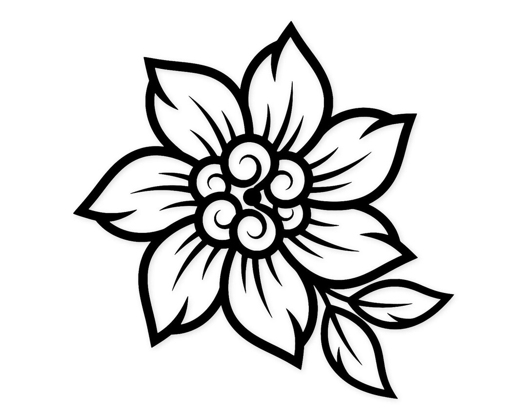 Ornamental Flower Svg Png: Cut Ready Digital Design for Cricut ...