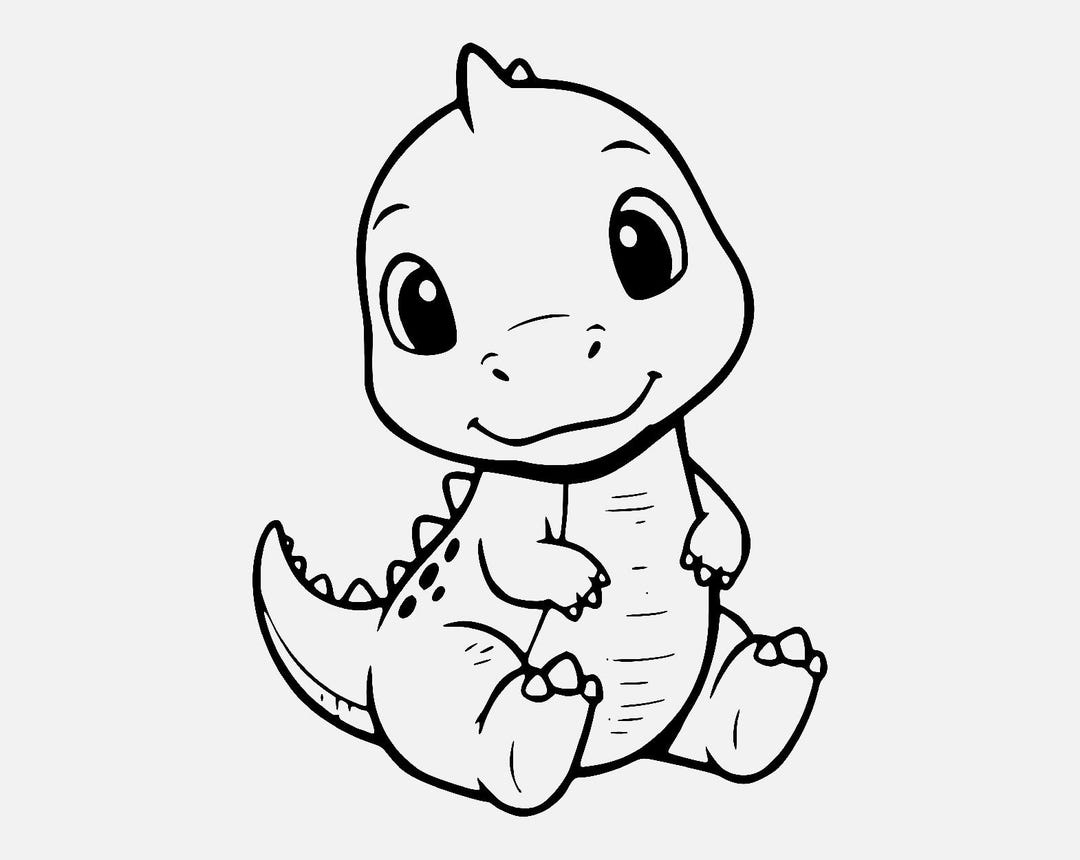Baby Dino Svg Png: Minimalist Line Art for Cricut - Etsy