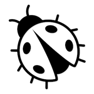 Nyckelpiga-ikon Svg Png: Minimalistisk design för klistermärken och t-shirts