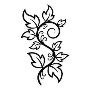 Virvlande vinstockar Svg Png: Fet kontur för Cricut-dekor