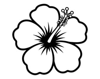 Hibiscus Flower Svg Png: Clean Outline Cut File for Cricut - Etsy
