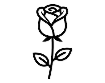 Rose Hand Drawn Sketch File Clip Art PNG SVG JPG Digital Download Art Card