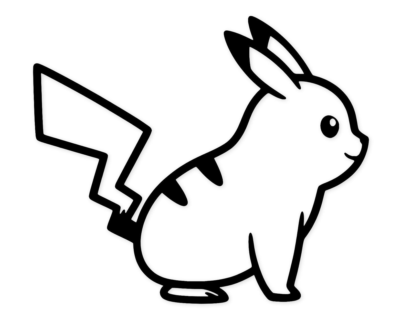 Line Vector Pikachu Pikachu Outline Svg Png: Cut Ready Digital Design for Cricut Silhouette ...