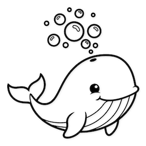 Kawaii walvis-svg-png: schattig ontwerp voor T-shirts en muurkunst