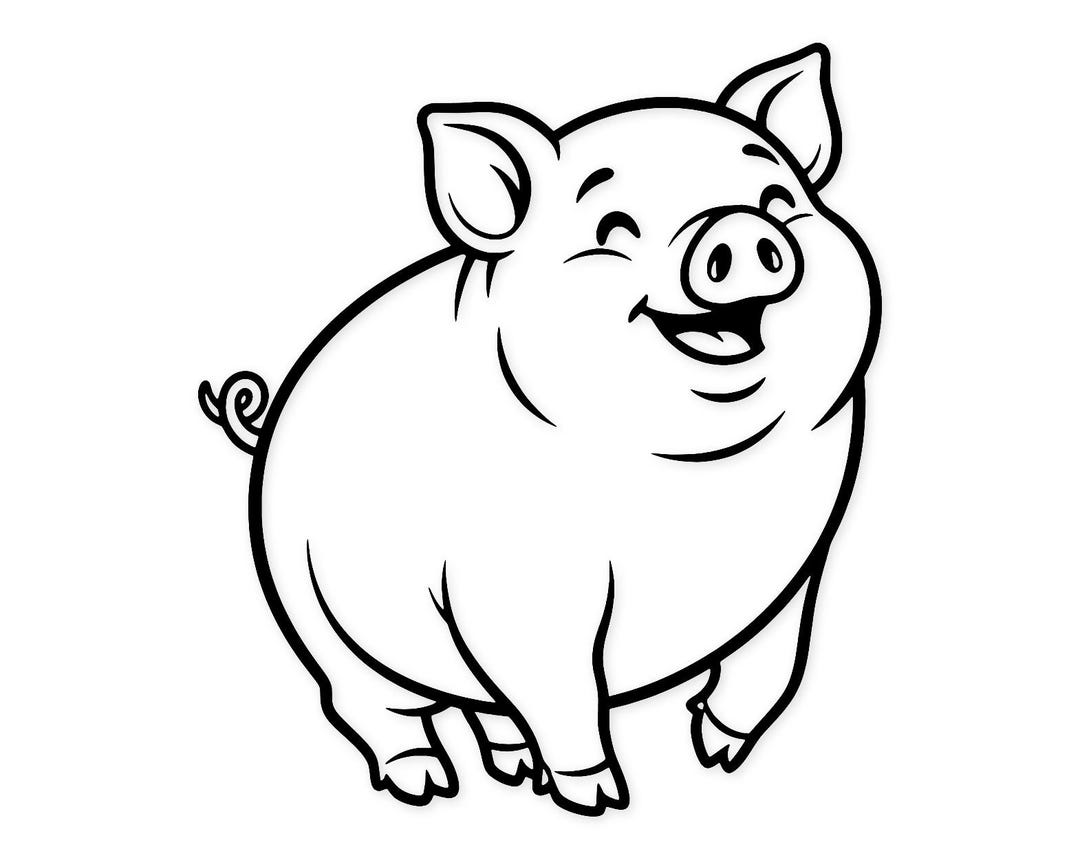 Cute Pig Icon Svg Png: Cut Ready Digital Design for Cricut Silhouette ...