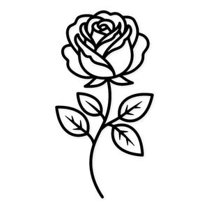 Minimalist Rose Silhouette Svg Png: Cut Ready digitaal ontwerp voor Cricut Silhouette