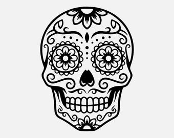 Sugar Skull Svg Png: Cut Ready Digital Design For Cricut Silhouette