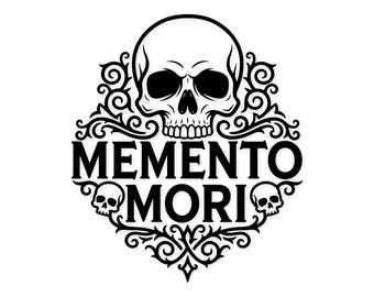 Memento Mori Typography Svg Png: Cut Ready Digital Design For Cricut Silhouette
