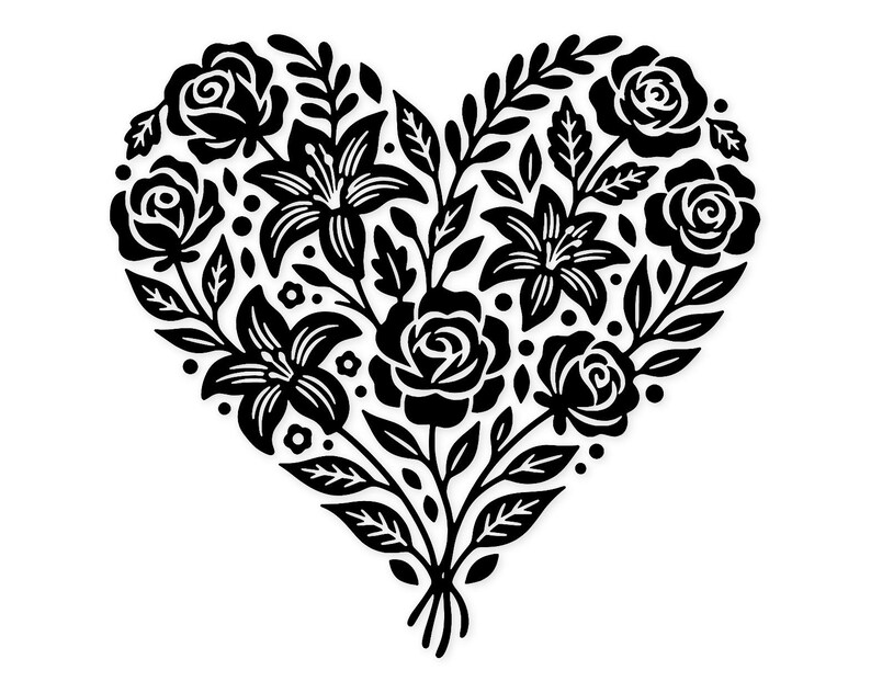 Floral Love Svg Png: Cut Ready Digital Design for Cricut Silhouette - Etsy