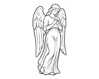 Angel Statue Svg Png: Minimalist Design For Home Decor