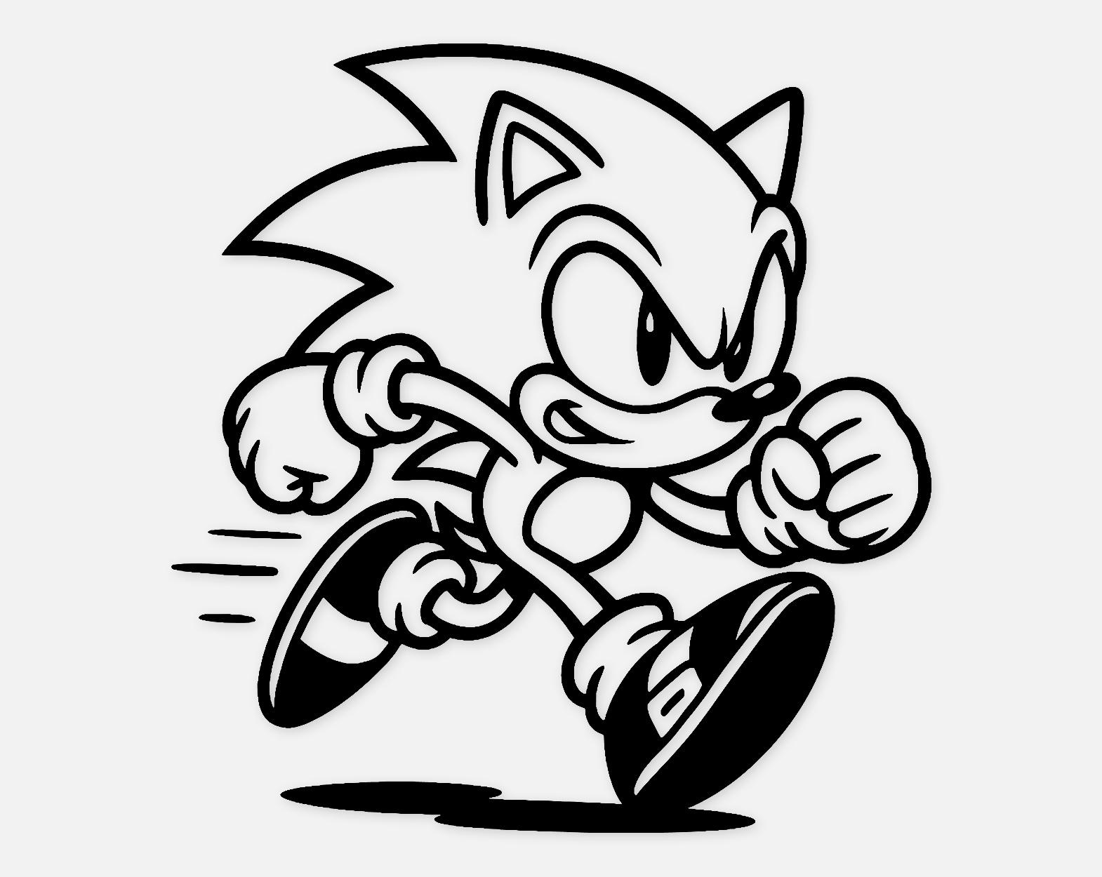 Sonic Running Svg Png: Bold Line Art for Cricut Projects - Etsy