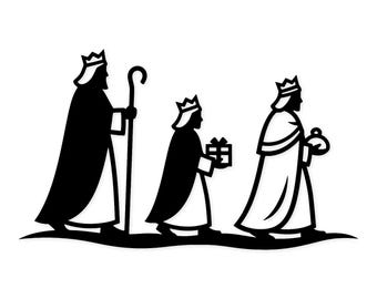 Three Wise Men | Instant Downloads | Black & White | PNG, JPG, SVG