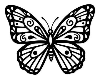 Papillon ornemental SVG/PNG : Design numérique prêt à découper pour Cricut et Silhouette