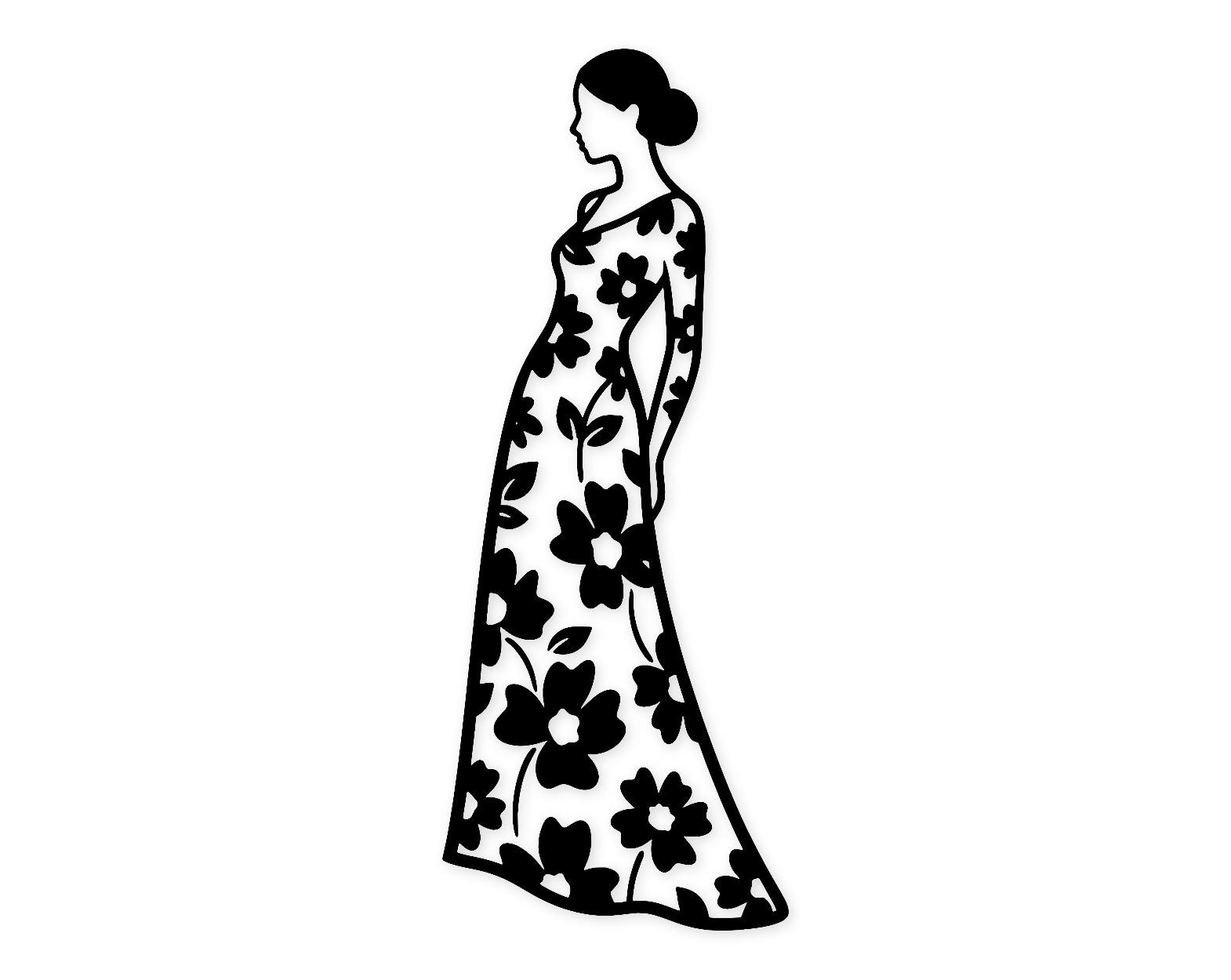 a line silhouette dress sketch Floral Svg Png: Cut Ready Digital Design for Cricut Silhouette Color:Black No Marks COLLECTION_Flow Collection Dress As 2000s Spirit using both graphite pencil