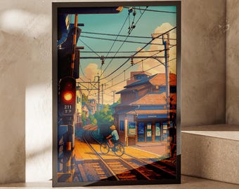 Anime Japan Art Print: Nostalgic Railway, Summer Scenery (Digital Download)