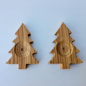Difusor de aceite de madera, juego de 2 difusores de madera de olivo con forma de árbol de Navidad, decoración de aromaterapia pasiva