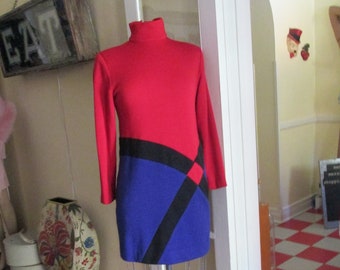 Vintage 80s Bob Mackie Colorblock Dress 10