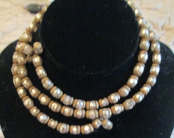 1940 Miriam Haskell Style Wrap Choker Faux Pearls