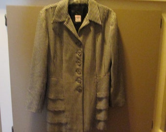 Vintage 40s Style Long Jacket Herringbone Jacket