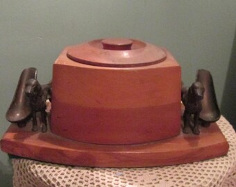 Art Deco Humidor Cast Iron Dog Pipe Stands