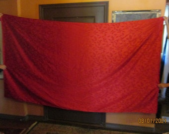 Vintage Lenox Red Holly Tablecloth 104" x 60" Beautiful