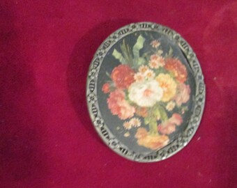 Victorian Floral Print Brooch
