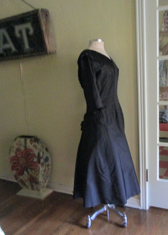Vintage 50s Silk Taffeta Cocktail Dress Mignon Be… - image 6