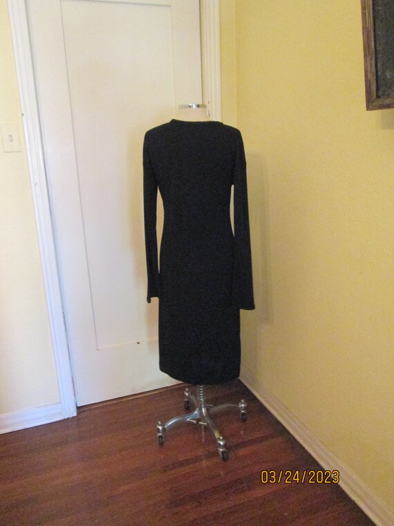 Vintage DKNY Black Midi Dress Form FItting Long S… - image 6