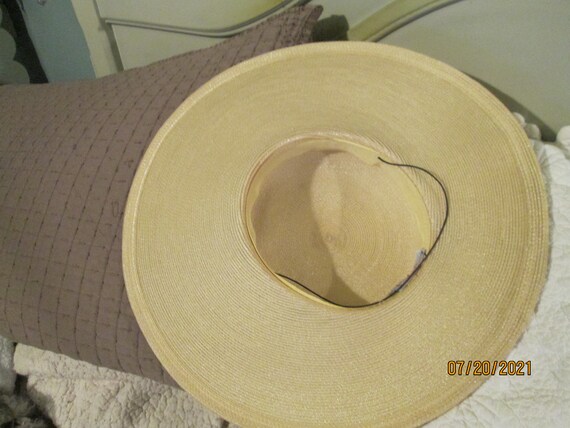 Vintage Wide Brim Straw Hat Christine Original - image 8